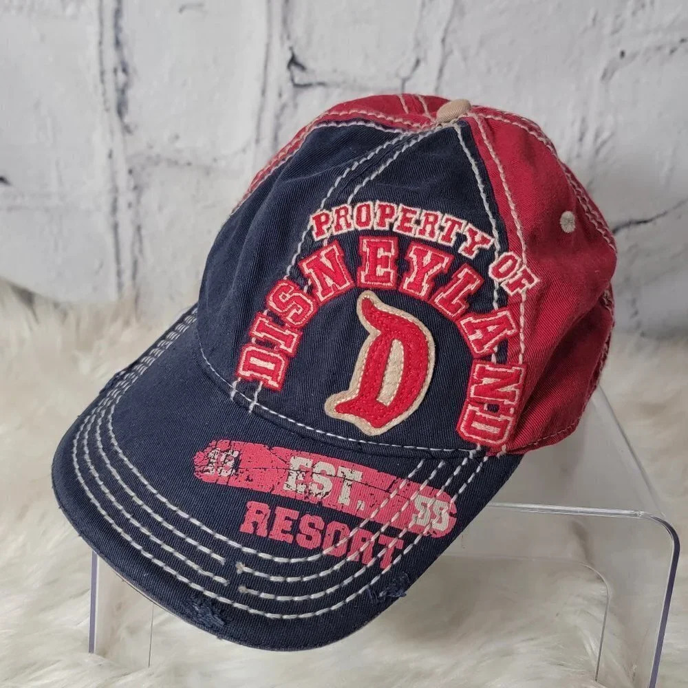 DISNEY Disneyland‎ Resort Baseball Cap Distressed Hat Vacation Adjustable Cotton